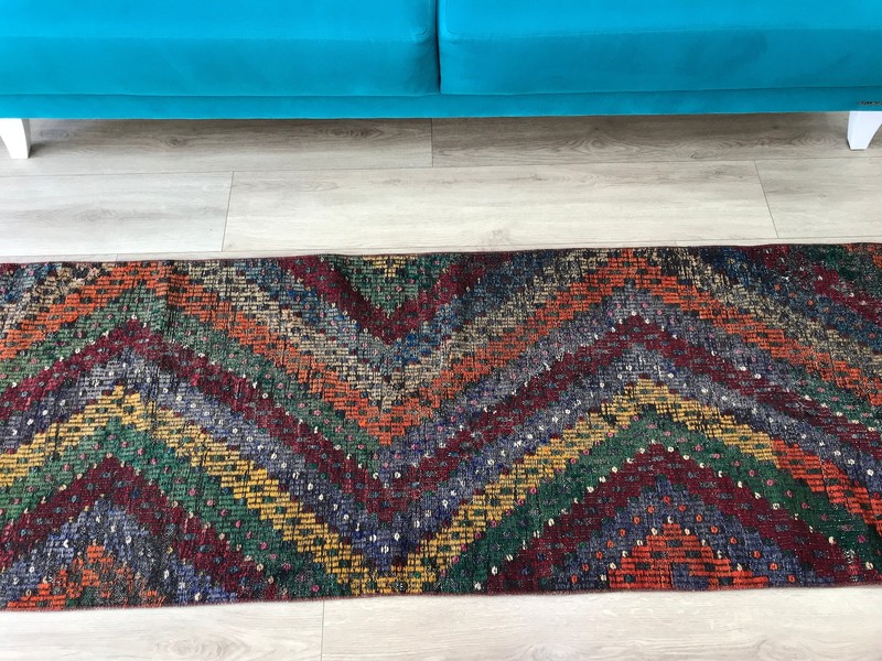 Kitchen rug, Hallway rug, Entry rug, Handmade rug, Vintage rug, Oushak rug gallery