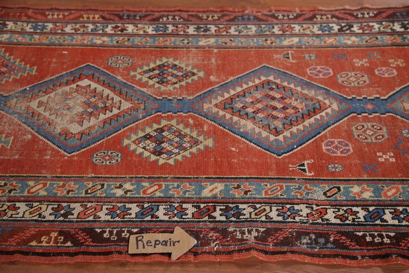 Pre-1900 Heriz Bakhshayesh Runner Antique Rug 3'x16' Vegetable Dye Handmade Rug gallery