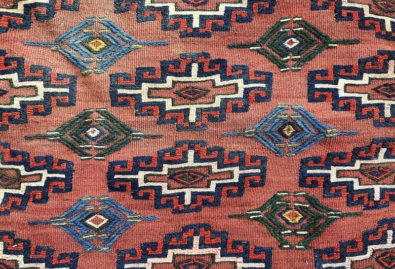 OLD TURKOMAN YOMUD CHUVAL SOUMAC RUG gallery