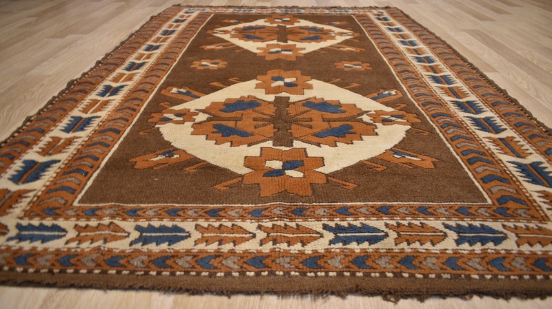 Clearance 1960's Antique Caucasian Kazak One-of-a-kind Handmade Rug 5 Ft x 8 Ft gallery