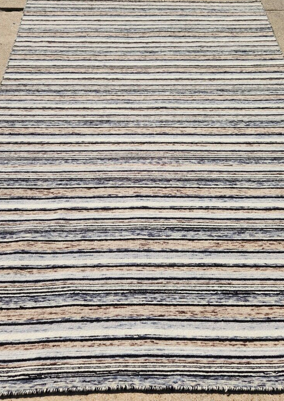 5'X7' HAND-KNOTTED-BOHEMIAN TRIBAL GEOMETRIC MUTED WOOL MODERN KILIM RUG gallery