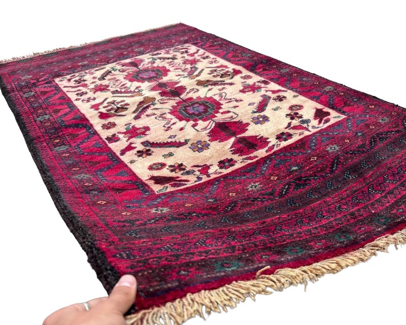 Vintage Afghan Baluchi area rug 3'4 x 5'2 Tribal wool Boho carpet gallery