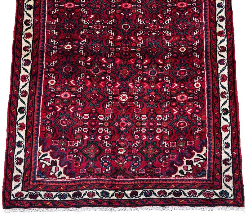 3x14 Hand Knotted Wool Runner Rug Hamedan Tribal Oriental Hallway Carpet Red gallery