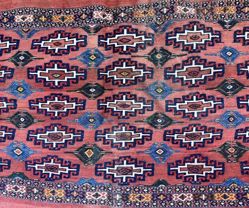 OLD TURKOMAN YOMUD CHUVAL SOUMAC RUG gallery