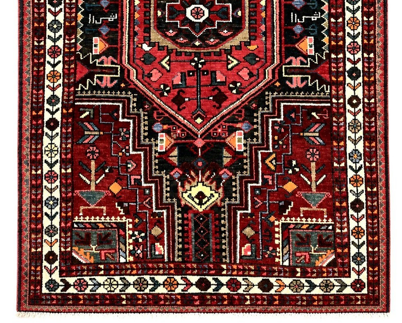 Vintage Tuyserkan Tribal Wool Rug 4x6 Hand Knotted Oriental Navy Blue Geometric gallery