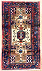 Vintage Tarom Tribal Wool Area Rug 4×7 Hand Knotted Bird Ivory Nomadic Oriental