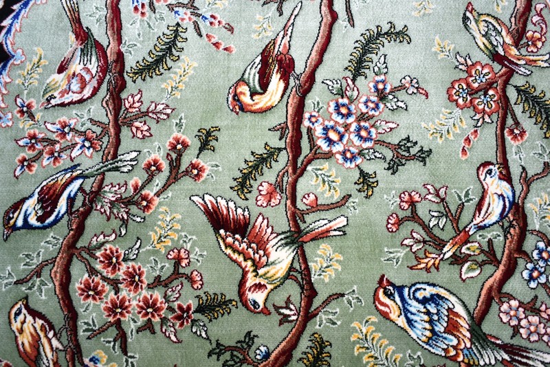 Silk Bamboo Rug 100 % Bamboo Silk Rug 2 x 3 ft with Bird Design Bamboo Wall Rug gallery