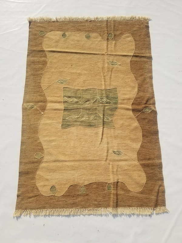Vintage Handmade Traditional Floral Multicolor Kilim Floor Rug Carpet 5.5x3.8ft gallery