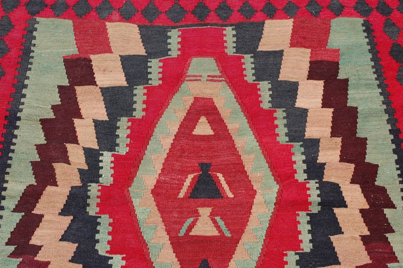 c1920s ANTIQUE CAUCASIAN KILIM 4.7x13.2 DANCING GIRL SUBJECTS_MINT_ALL VEGY DYE gallery