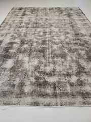 Antique Oriental Hand-Knotted Wool Area Rug Distressed Charcoal 9’6″ x 12’10”