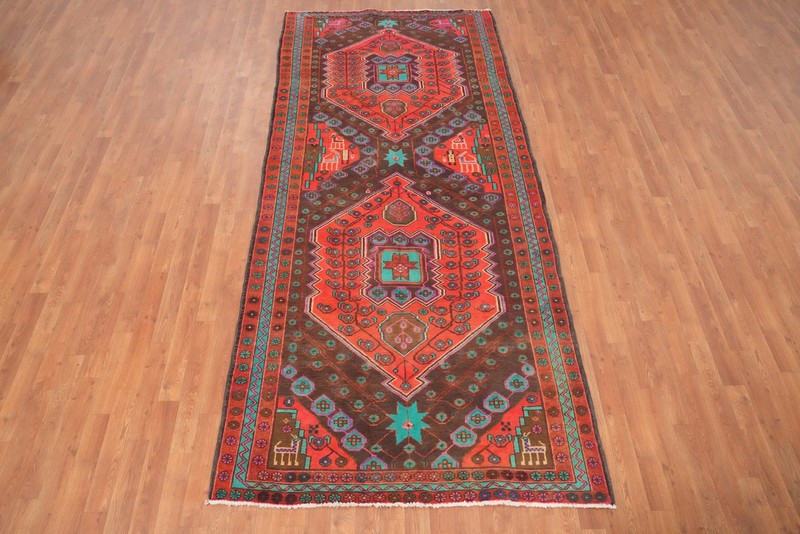 Brown/ Rust Vintage Geometric Traditional Area Rug 5x10 ft Hand-knotted Wool gallery