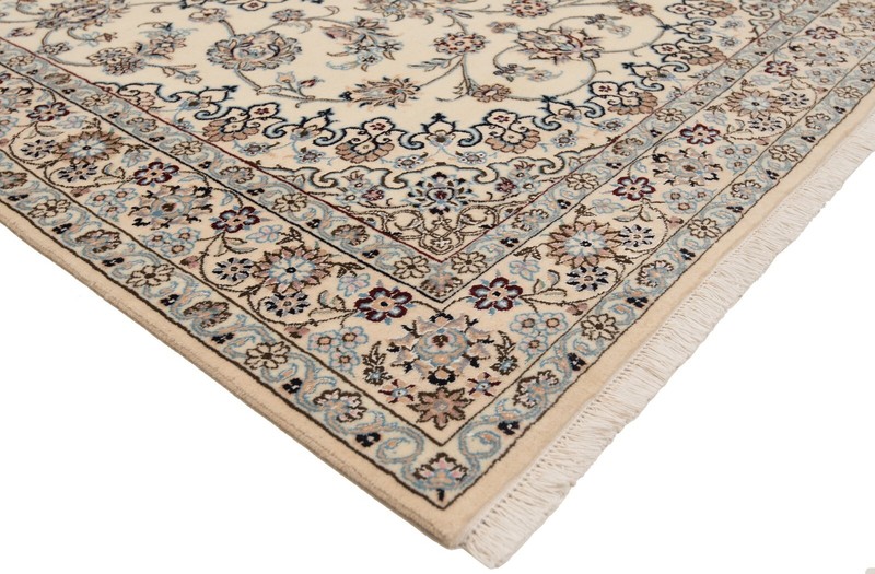 Nain 9la 205x141 cm Hand Knotted Persian Wool Carpet Beige Rectangle gallery