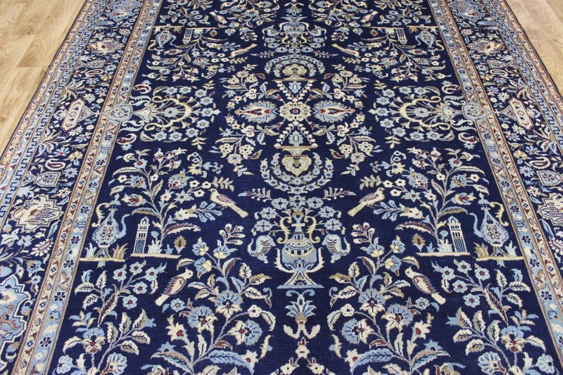 ANTIQUE KESHANN CARPET, PARADISE GARDEN, BIRDS & ANIMALS 310 X 215 CM gallery