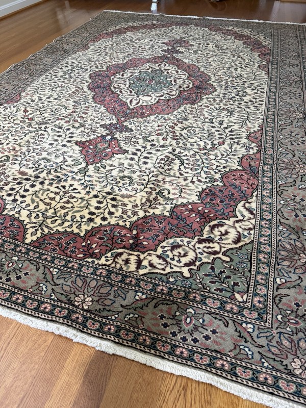 Antique Turkish Kayseri Bunyan Rug 6.5x10 ft Handwoven Wool Oriental Carpet gallery