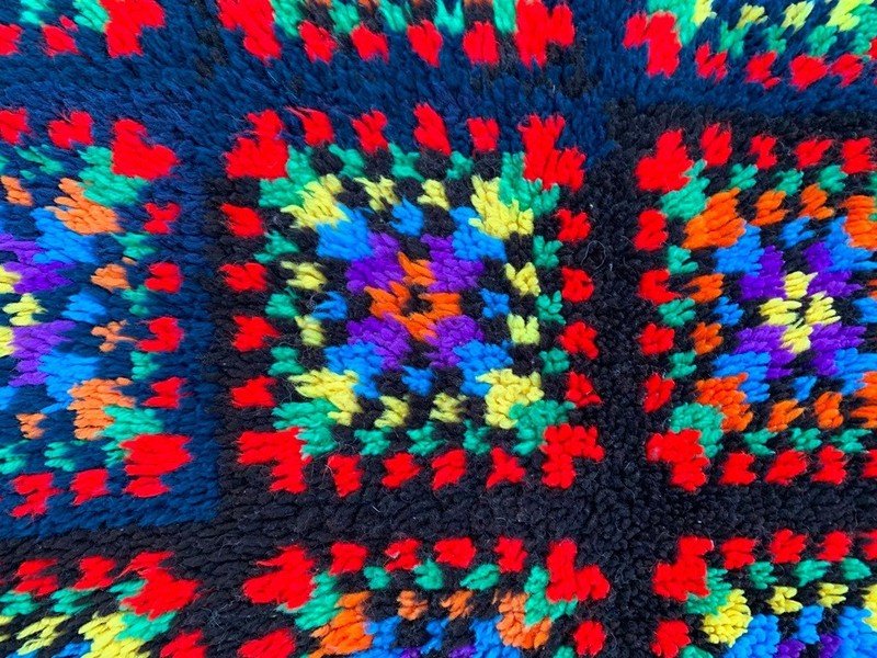 Vintage Swedish Scandinavian: Long-Pile Rya Rug, Mid-Century Carpet (3x5 ft.) gallery