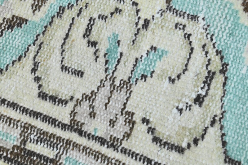 Vintage Turkish Runner Rug 2x5ft Wool Anatolian Handmade Hallway Oushak RAINBOW gallery