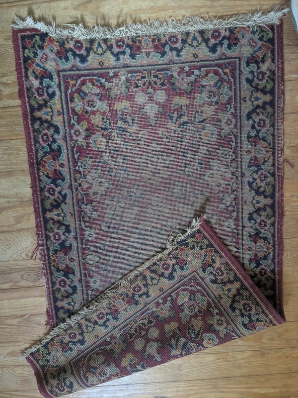 Antique Worn Imperial Karastan Wool Vintage Runner Rug Sarouk 1423 Small 2 x 4' gallery