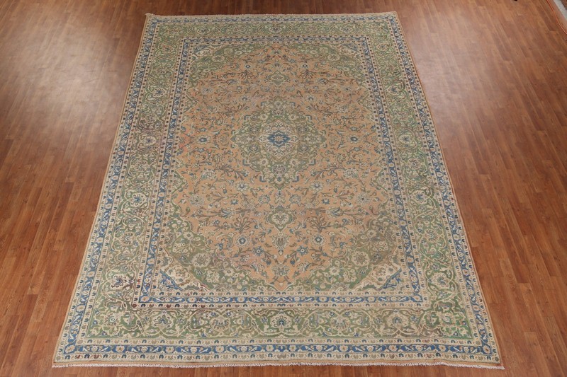 Orange Traditional Vintage Area Rug 10x13 Handmade Wool Floral for Living Room gallery