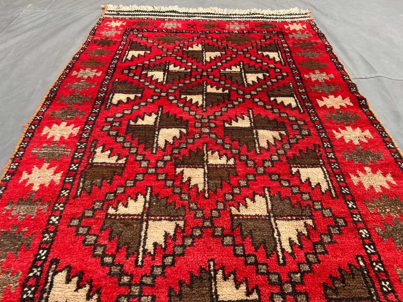 3'8x9'4 ft Antique Afghan Baluchi Rare Rug Moroccan Style Fine Runner Rug gallery