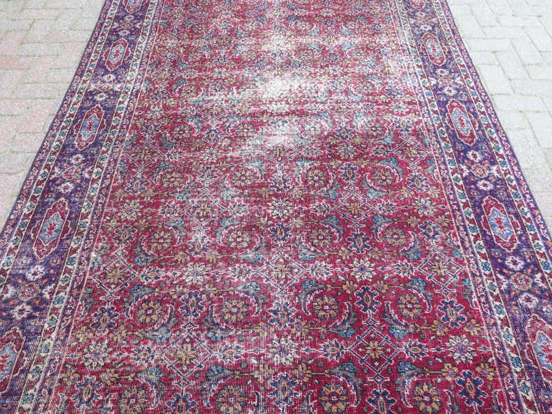Vintage Anatolia Carpet, Burgundy Rug, Floor Carpet Handmade Large Rug 67"X110" gallery