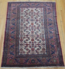 4’6″ x 6′ Antique Hand Knotted Wool Hamdadonn Malayerr Oriental Rug
