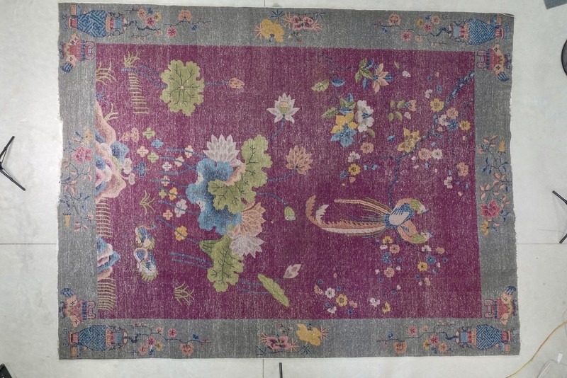 Art Deco 1920 Chinese Oriental Peking Nichols Hand Knoted Wool Rug 12x9 gallery