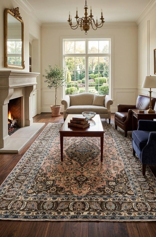 Hand-Knotted Muted Floral Semi-Antique Oriental Rug Traditional Design 6X9'5 ft gallery