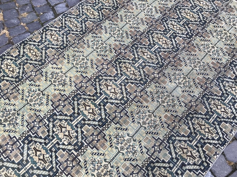 Turkish Antique rug Bohemian Area rug Oushak rug Vintage Rug Handmade Wool rug gallery