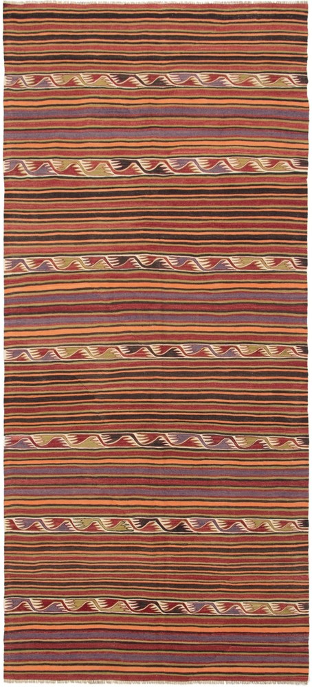 Vintage Hand Woven Area Rug 5'0" x 12'6" Traditional Wool Oriental Carpet