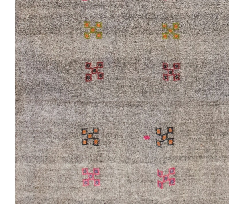 Embroidery Cicim Rug,Vintage Minimal Kilim Rug,Turkish Light Rug, 7'7 x 9.1 ft gallery