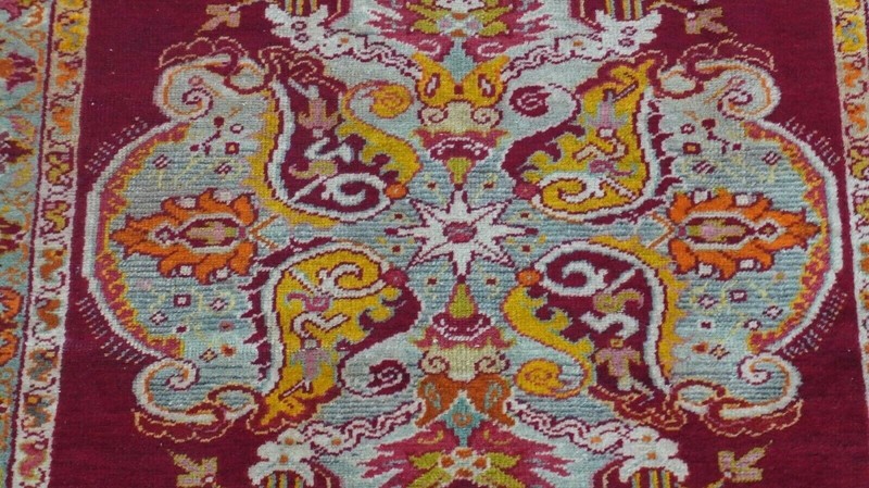 Antique Turkish Oushak Hand Knotted 100% Wool Colorful Rug 3' x 6' gallery