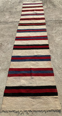 Vintage Traditional Handmade Anatolian Turkish Striped Kilim Floor Rug 350×67 cm