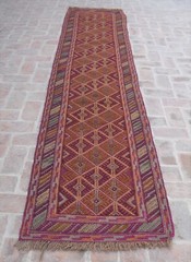 2×12 Ft Handmade Vintage Afghan Moshvani Hallway Runner Persian Wool Tribal Rug