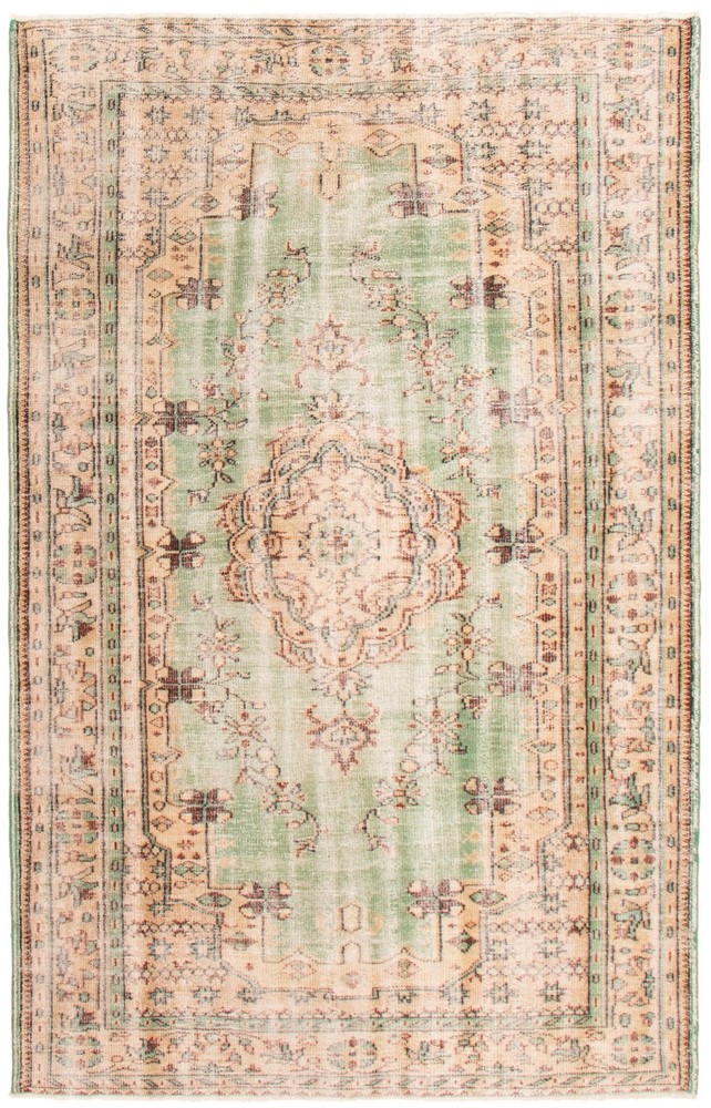Vintage Hand-Knotted Carpet 6'5" x 10'0" Traditional Oriental Wool Area Rug