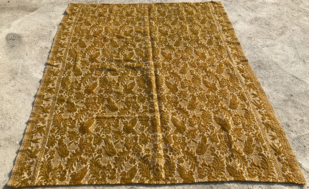 Vintage Handmade Geometric Floral Traditional Wool Area Rug 208x166 cm