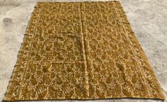 Vintage Handmade Geometric Floral Traditional Wool Area Rug 208×166 cm