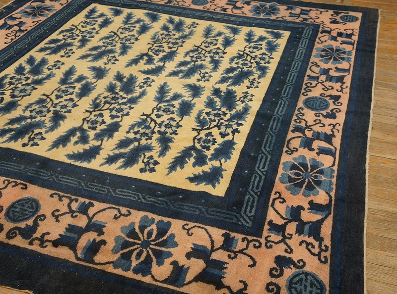 7'x7' Antique Chinese - Mongolian Knotted Square Rug gallery