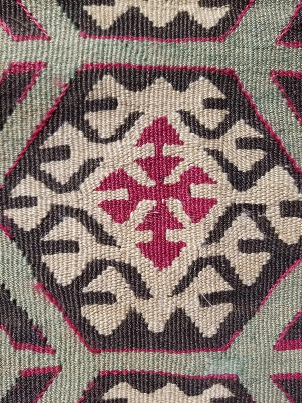Antique Traditional Handmade Turkish Wool Multicolor Kilim 5.7x2.2 ft gallery