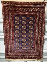 4’x6′ Afghan Herati Tribal Wool Rug, Geometric, Hand-Knotted, Handmade