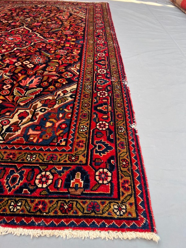 4'5x7'3 Ft Vintage Afghan Floral Handwoven Wool Rug - Traditional Medallion Rug gallery
