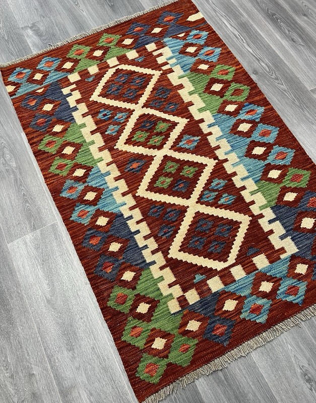 Vintage Kilim Traditional Hand Made Oriental Wool Kilim 5ftx3.2ft 151cmx100cm gallery
