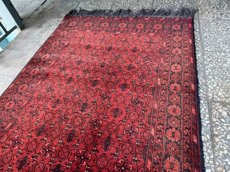 3x12 Afghan Hand Knotted Sarooq Geometric Rug Vintage Red Turkmen Runner Carpet gallery