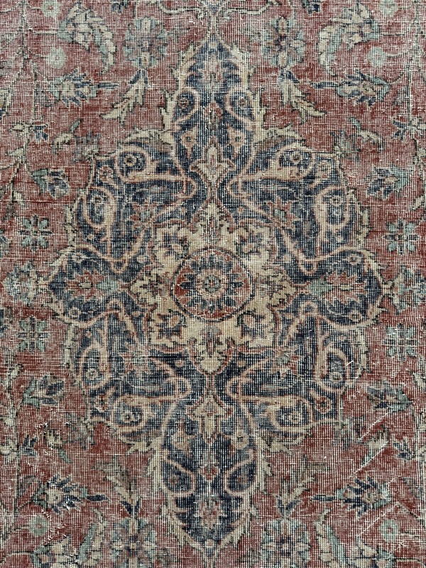 Vintage Hand Knotted Wool Turkish Carpet, 6x11 Oriental Area Rug gallery