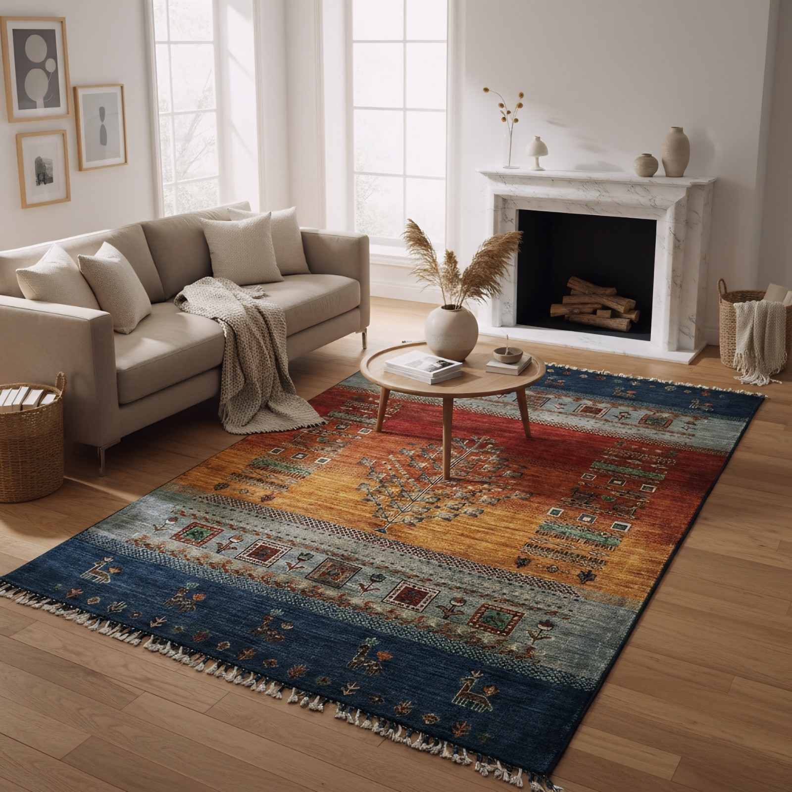 Handmade Tribal Rug – New Zealand Wool – 4'0 x 6'2 Ft gallery