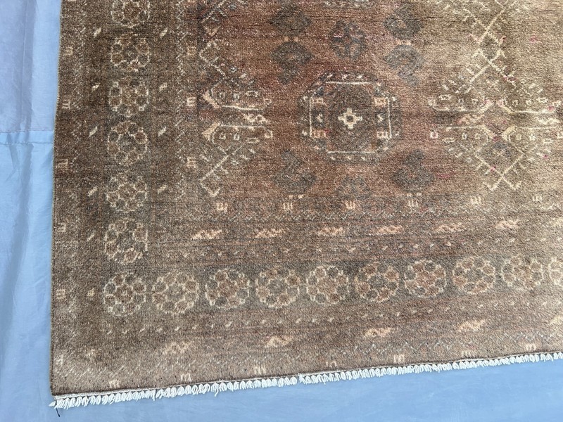 4'8x6'4 ft Antique Tekke Ersari Rug Terracotta Faded Hand Knotted Wool Carpet gallery