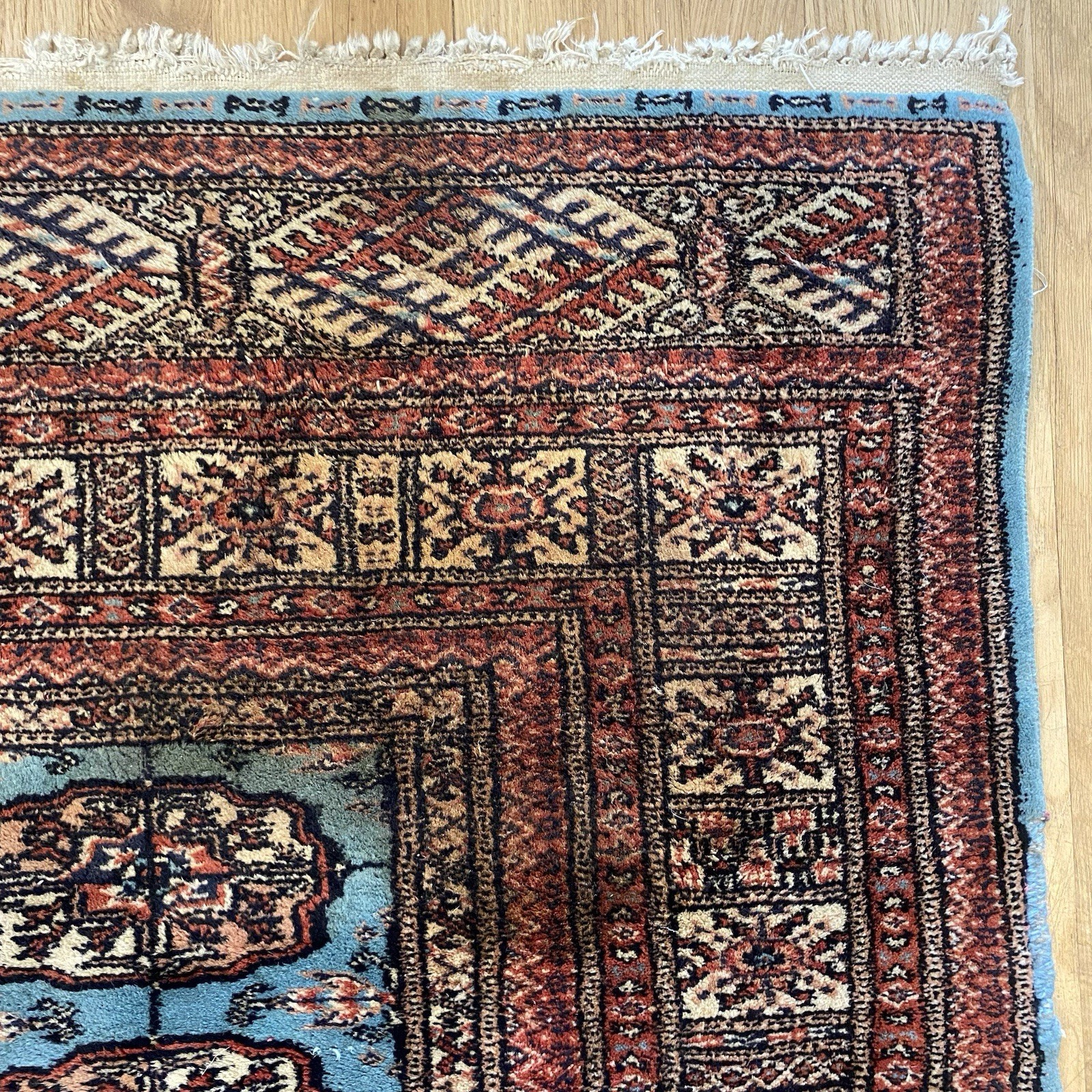 Vintage Rug 4' 3 x 6' Blue Hand Knotted Oriental Rug Bokhara gallery
