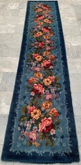Vintage Mid-Century Scandinavian: Long-Pile Rya Shags, Hallway Rug (2x11ft.)