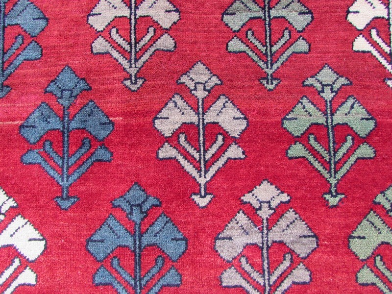 Vintage Traditional Hand Made Oriental Red Wool Gabbe Rug 195x125cm gallery