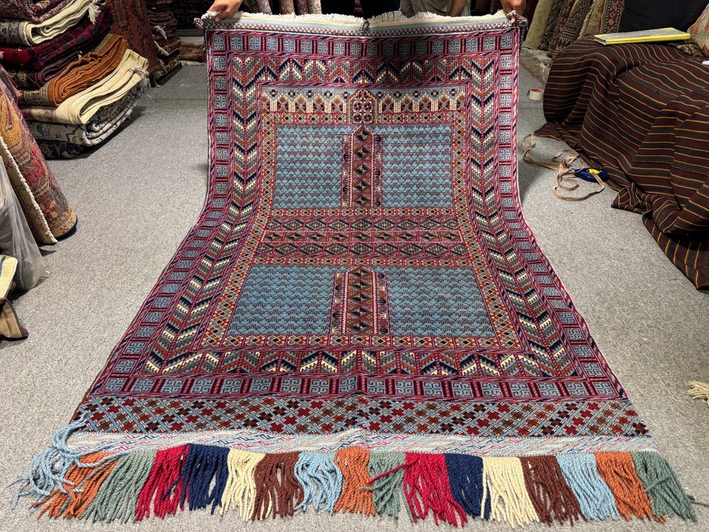 Fine Antique Turkmen Bukhara Rug 4x6 Afghan Hand Knotted Vintage Oriental Carpet