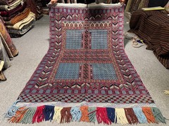 Fine Antique Turkmen Bukhara Rug 4×6 Afghan Hand Knotted Vintage Oriental Carpet